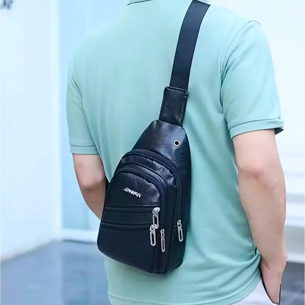 Boss Bags Hyper Faux-Leather Sling Bag Backpack Black Mens Travel Work School